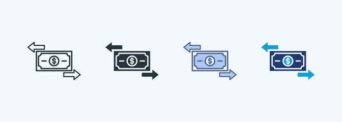 Money Flow Multiple Style Icon Collection