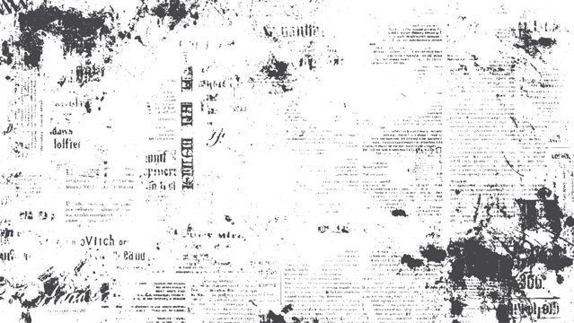 Old newspaper texture with ink smudges and worn distressed design. Retro newspaper background with grunge print and vintage paper feel. 