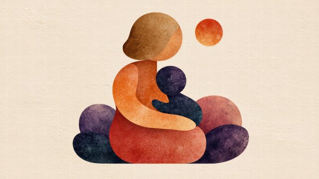Modern pregnancy concept illustration focusing on maternity, health, and happiness.