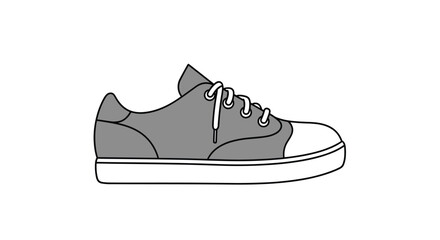 Stylish grey canvas sneaker with white laces and toe cap perfect for modern casual wear and athletic design concepts, Generative AI
