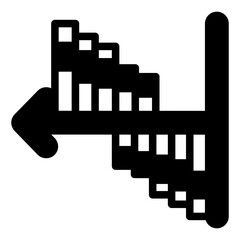 Pips data in growth graph solid icon, info tech concept. Vector graphics. Investments with risks management, trading sign on white background, style icon mobile or web design.