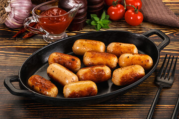 Roasted chicken mini sausages for breakfast