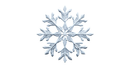 Intricate snowflake crystal isolated on transparent background