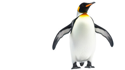 Fototapeta premium King penguin standing facing left isolated on transparent background