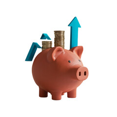  3d-clay-piggy-bank-with-coin-stacks