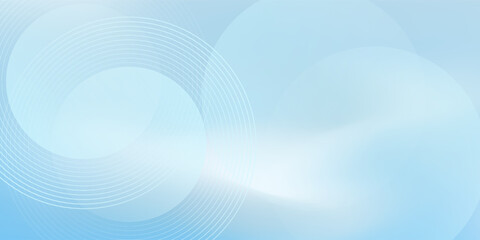 Abstract minimalist banner background, pastel colorful, blue and white gradations. Circle effect style geometric simple art