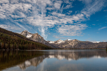 Dramatic clouds over Stanley Lake in the Idaho Sawtooth mountains