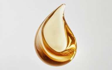 Concept visualization of floating golden liquid sphere expressing fluid dynamics, creativity, and sophisticated visual design isolated on transparent background PNG