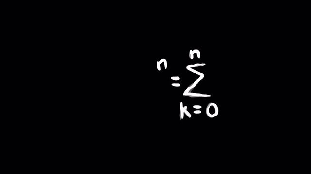 Handwritten Binomial Theorem Mathematical Formula Animation.