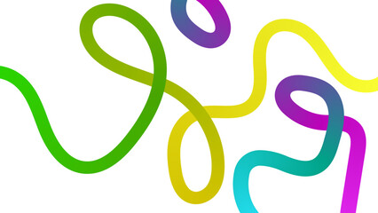 Colorful Curved Lines on White Background, Abstract Wavy Line Pattern in Gradient Color texture	