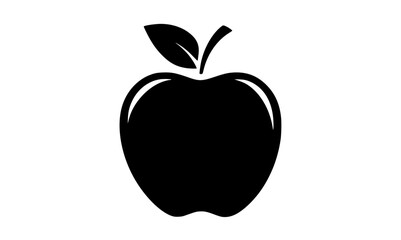 a simple black and white apple iconapple, black, icon, illustration, profile 
