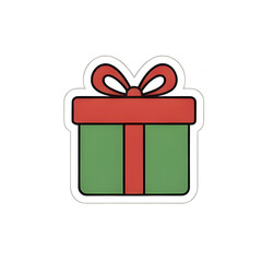 Illustration of Present with Red Bow