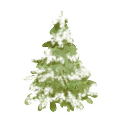 watercolor Christmas tree clipart. It features festive in a watercolor style. Ideal for creating kids, aesthetic prints, invitations, cards, packaging, branding, web sites, social media, pattern etc.