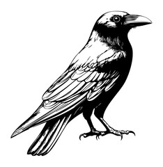 Obraz premium PNG Raven art illustration drawing.