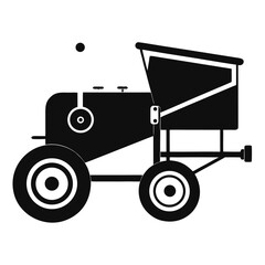 Vintage agricultural tractor with hopper silhouette