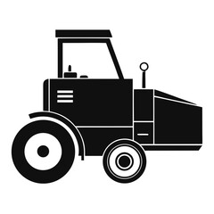Obraz premium Black silhouette of a modern farm tractor silhouette