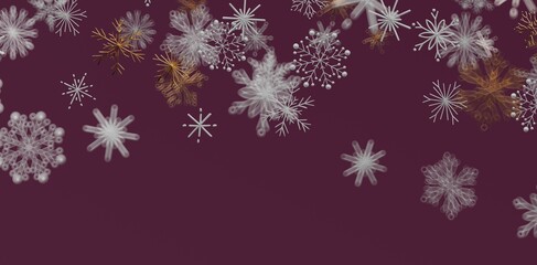Elegant winter background with detailed snowflakes in soft colors. Perfect for Christmas, New Year, holiday greetings, and winter-the