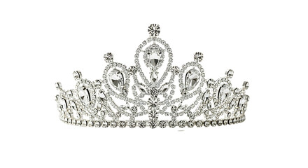 Elegant sparkling diamond tiara with intricate design on a black background symbolizing royalty and beauty