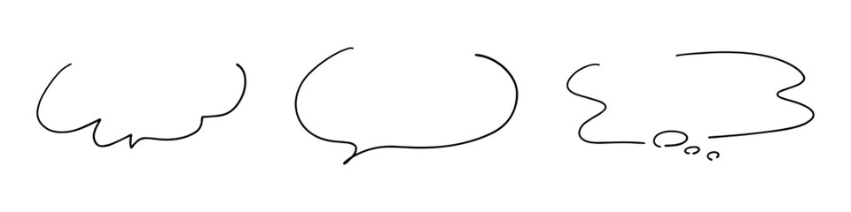 ペンの手描き吹き出しセット 黒