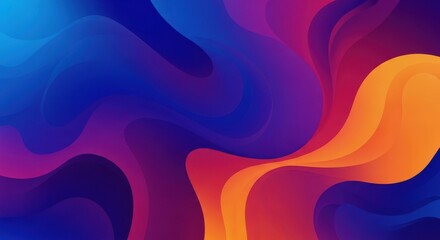Vibrant abstract swirls of blue orange and purple colors