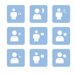 Human solid icon set illustration. vector icon set illustration