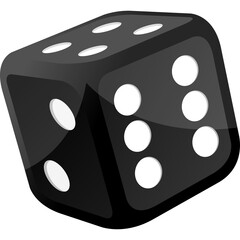 Black Dice With White Dots Showing Numbers One Two And Three In A Transparent Background