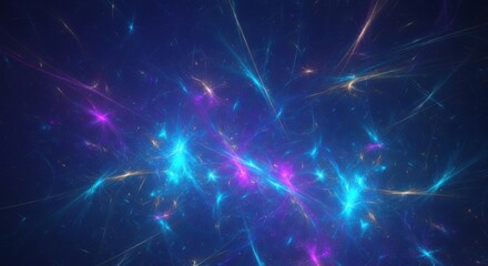 Abstract blue and purple streaks of light on dark background