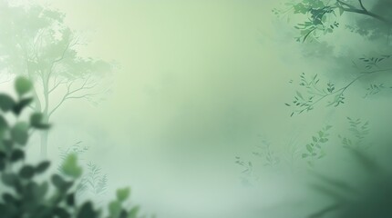 Light Green Misty Forest Nature Background for Wellness and Relaxation