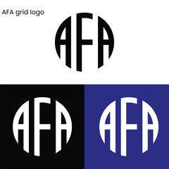 Circular Triple Letter Mark Logo Designs With Grid 