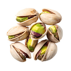 Premium Pistachio Nuts on White Background - Nutty Delicacy and Healthy Snack Choice