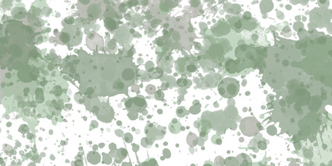 Green watercolor splatters abstract background design element for art isolated on white background
