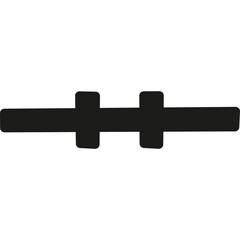 Fototapeta premium Black Two Segmented Slider Control Graphic Element Isolated on White Background Representing Adjustment or Settings