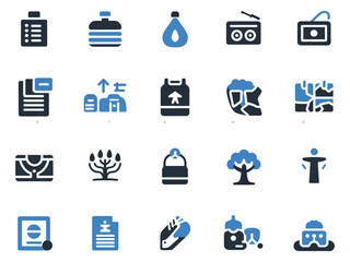 An array of various icons depicting everyday items and functions in a minimalist style.