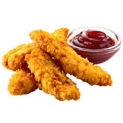 Crispy Fried Chicken Strips with Flavorful Tangy Ketchup Dip