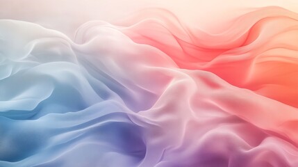 Fototapeta premium Soft flowing fabric in shades of blue, pink, and purple creating a serene and calming atmosphere in an artistic display