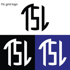 Circular Triple Letter Mark Logo Designs With Grid 