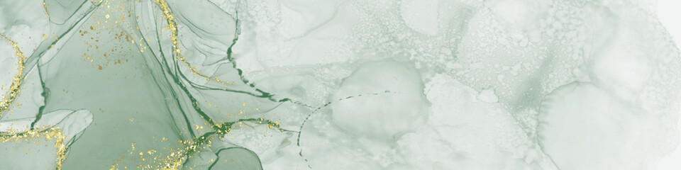 Elegant light green abstract watercolor background with soft marble texture and subtle gold accents, perfect for invitations, branding, and modern design projects.
