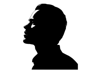 a silhouette of a man with a profile viewblack, man, profile, stare, wear, woman 