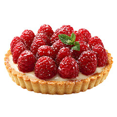 Delicious Isolated Transparent Raspberry Tart for Culinary Design and Dessert Concepts