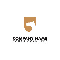 Camel shield logo vector template