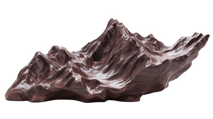 Artistic representation of mountain landscape in dark material. or transparent background