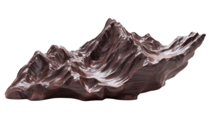 Artistic representation of mountain landscape in dark material. or transparent background