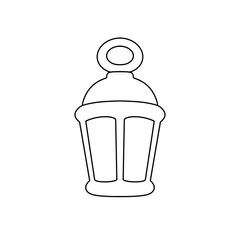 A lamp is drawn in black and white