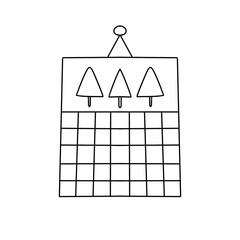 A calendar with a tree on it