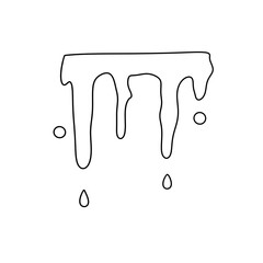 A white background with a black line that looks like a dripping liquid