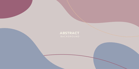 Abstract minimalist background with soft organic shapes in pastel blue, mauve, and beige tones. Modern fluid design featuring smooth curves and gentle color gradients.