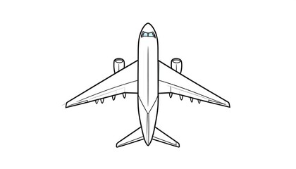 Detailed Airplane Illustration - A Top-Down View of Modern Aviation.