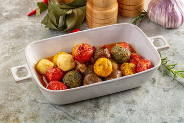 Shanklish cheese with spices in the oil