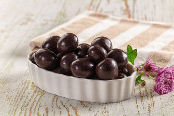Nut in chocolate balls sweet candy