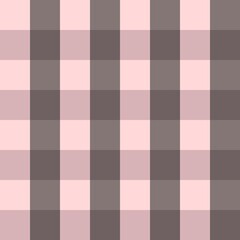 Seamless Gingham plaid pattern in soft, muted tones of pink, light pink, and taupe. Represents rustic comfort. Ideal for cozy textiles and farmhouse decor.